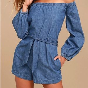 Free People Chambray Romper
